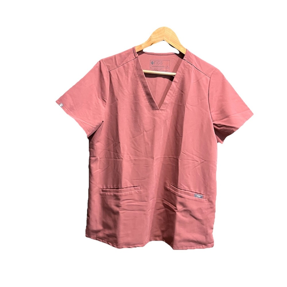 FIGS Technical Collection Pink Casma Women's Scrubs Top Size Medium